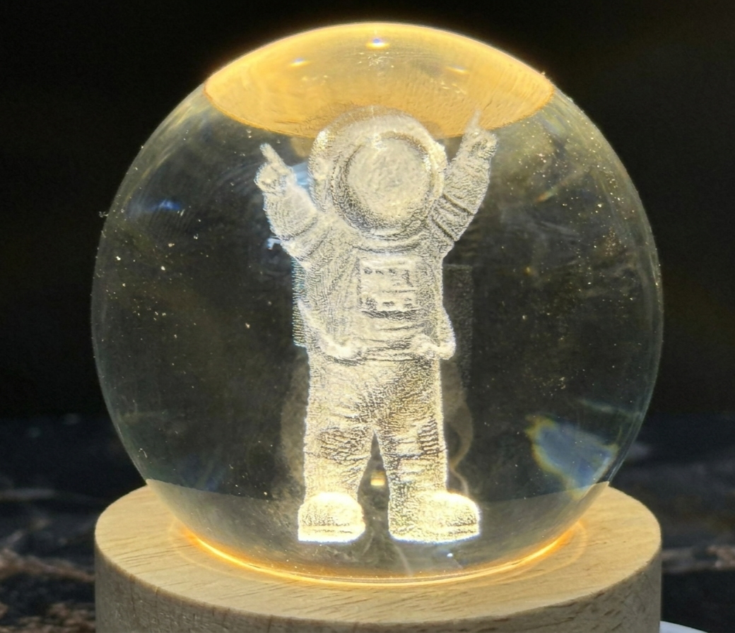 Lunar Explorer 3D Crystal Night Globe